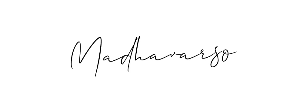 How to make Madhavarso signature? Allison_Script is a professional autograph style. Create handwritten signature for Madhavarso name. Madhavarso signature style 2 images and pictures png