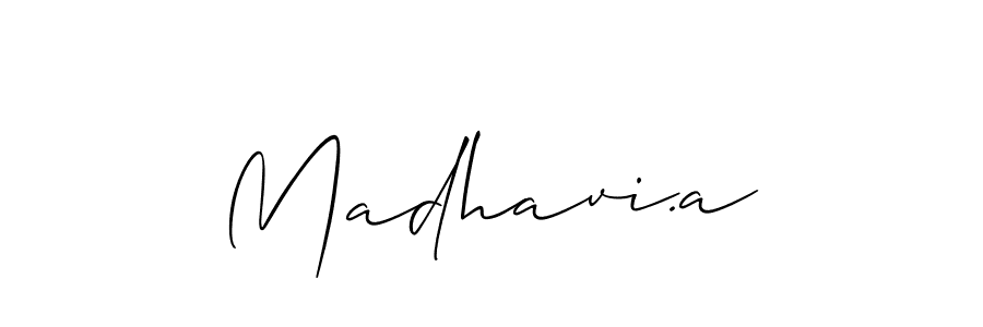 Also we have Madhavi.a name is the best signature style. Create professional handwritten signature collection using Allison_Script autograph style. Madhavi.a signature style 2 images and pictures png