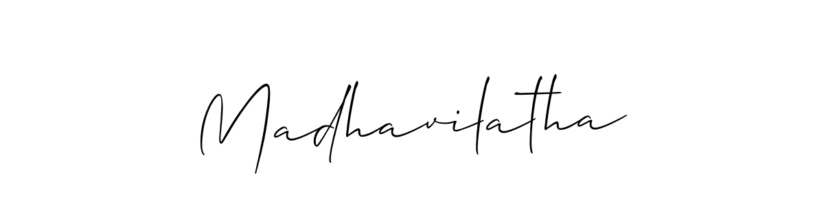 Create a beautiful signature design for name Madhavilatha. With this signature (Allison_Script) fonts, you can make a handwritten signature for free. Madhavilatha signature style 2 images and pictures png