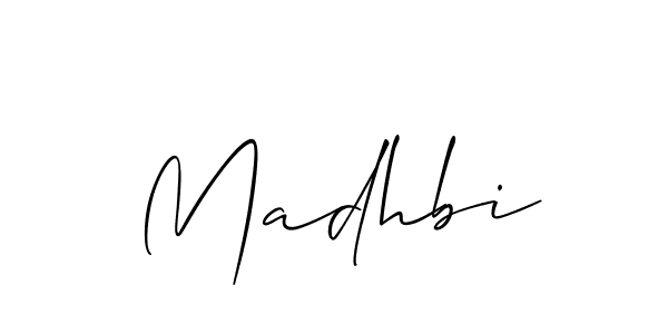 Make a beautiful signature design for name Madhbi. With this signature (Allison_Script) style, you can create a handwritten signature for free. Madhbi signature style 2 images and pictures png