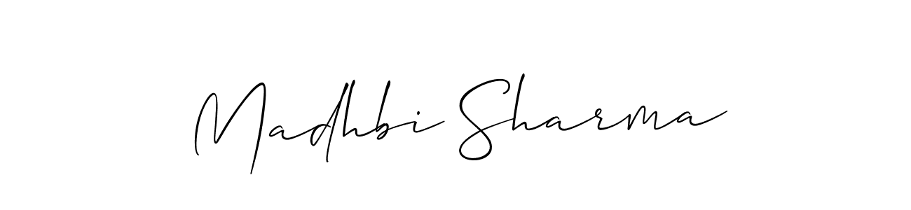 Use a signature maker to create a handwritten signature online. With this signature software, you can design (Allison_Script) your own signature for name Madhbi Sharma. Madhbi Sharma signature style 2 images and pictures png