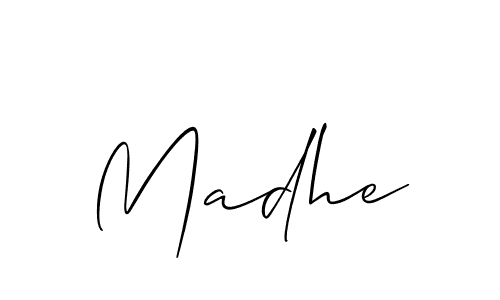 Create a beautiful signature design for name Madhe. With this signature (Allison_Script) fonts, you can make a handwritten signature for free. Madhe signature style 2 images and pictures png