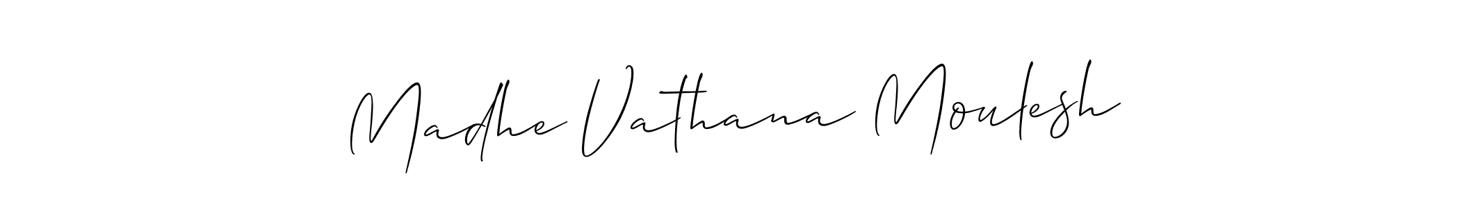 How to make Madhe Vathana Moulesh name signature. Use Allison_Script style for creating short signs online. This is the latest handwritten sign. Madhe Vathana Moulesh signature style 2 images and pictures png