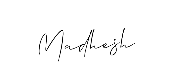 Similarly Allison_Script is the best handwritten signature design. Signature creator online .You can use it as an online autograph creator for name Madhesh. Madhesh signature style 2 images and pictures png