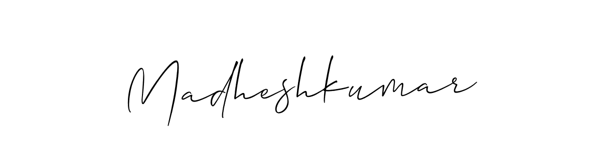Create a beautiful signature design for name Madheshkumar. With this signature (Allison_Script) fonts, you can make a handwritten signature for free. Madheshkumar signature style 2 images and pictures png