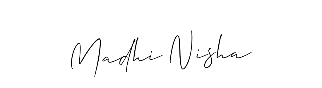 Similarly Allison_Script is the best handwritten signature design. Signature creator online .You can use it as an online autograph creator for name Madhi Nisha. Madhi Nisha signature style 2 images and pictures png