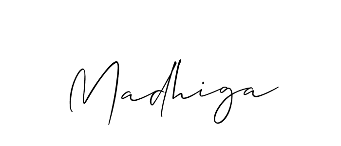 How to Draw Madhiga signature style? Allison_Script is a latest design signature styles for name Madhiga. Madhiga signature style 2 images and pictures png