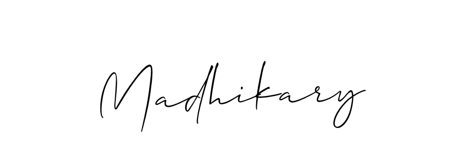 Also we have Madhikary name is the best signature style. Create professional handwritten signature collection using Allison_Script autograph style. Madhikary signature style 2 images and pictures png