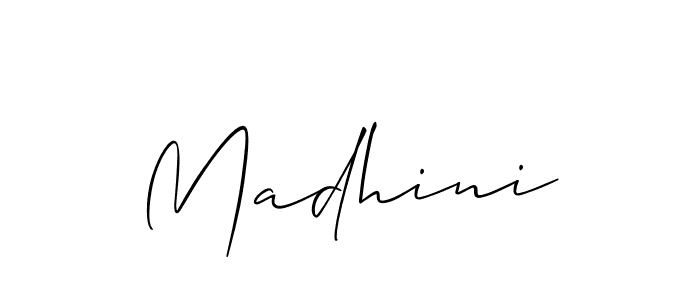 How to make Madhini signature? Allison_Script is a professional autograph style. Create handwritten signature for Madhini name. Madhini signature style 2 images and pictures png