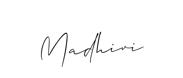 How to make Madhivi signature? Allison_Script is a professional autograph style. Create handwritten signature for Madhivi name. Madhivi signature style 2 images and pictures png