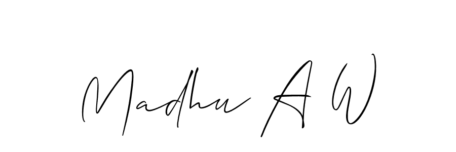 Best and Professional Signature Style for Madhu A W. Allison_Script Best Signature Style Collection. Madhu A W signature style 2 images and pictures png