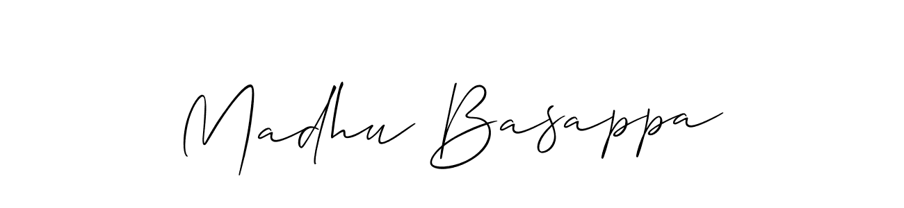 You should practise on your own different ways (Allison_Script) to write your name (Madhu Basappa) in signature. don't let someone else do it for you. Madhu Basappa signature style 2 images and pictures png