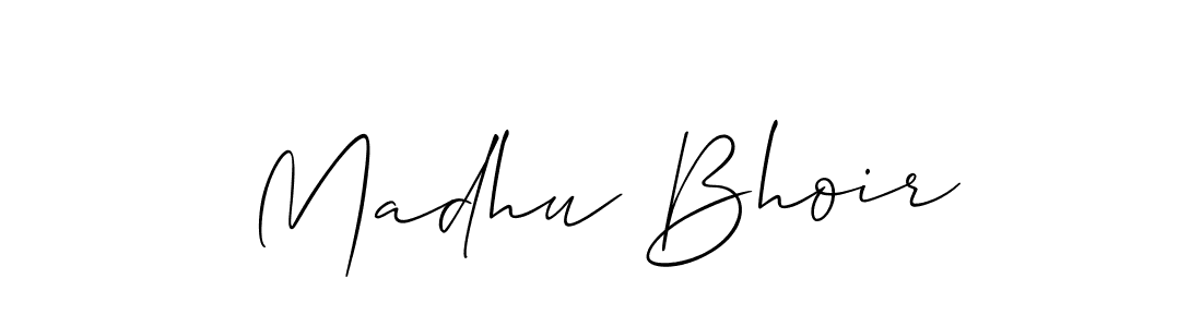 How to make Madhu Bhoir name signature. Use Allison_Script style for creating short signs online. This is the latest handwritten sign. Madhu Bhoir signature style 2 images and pictures png