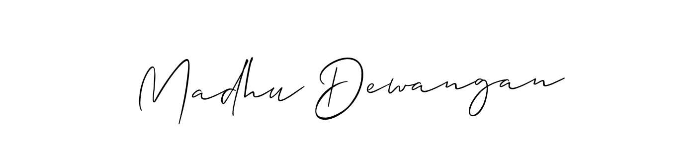 Allison_Script is a professional signature style that is perfect for those who want to add a touch of class to their signature. It is also a great choice for those who want to make their signature more unique. Get Madhu Dewangan name to fancy signature for free. Madhu Dewangan signature style 2 images and pictures png