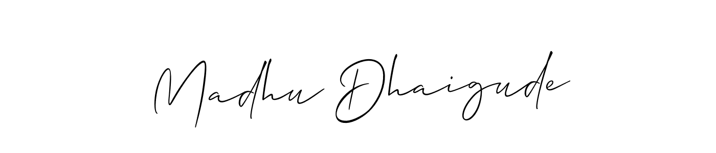 You can use this online signature creator to create a handwritten signature for the name Madhu Dhaigude. This is the best online autograph maker. Madhu Dhaigude signature style 2 images and pictures png