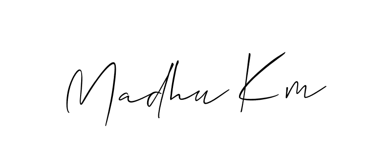 The best way (Allison_Script) to make a short signature is to pick only two or three words in your name. The name Madhu Km include a total of six letters. For converting this name. Madhu Km signature style 2 images and pictures png