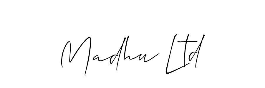 Madhu Ltd stylish signature style. Best Handwritten Sign (Allison_Script) for my name. Handwritten Signature Collection Ideas for my name Madhu Ltd. Madhu Ltd signature style 2 images and pictures png