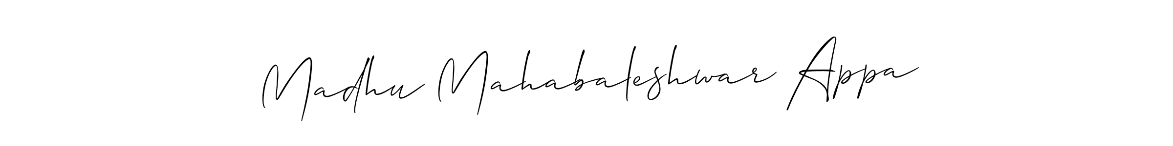 Also we have Madhu Mahabaleshwar Appa name is the best signature style. Create professional handwritten signature collection using Allison_Script autograph style. Madhu Mahabaleshwar Appa signature style 2 images and pictures png