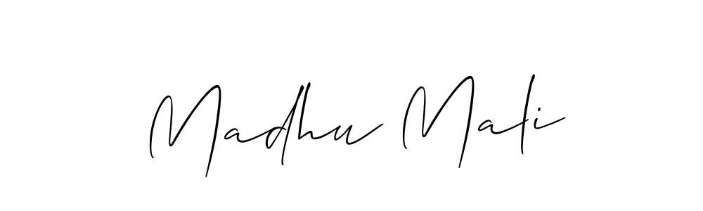 Also we have Madhu Mali name is the best signature style. Create professional handwritten signature collection using Allison_Script autograph style. Madhu Mali signature style 2 images and pictures png