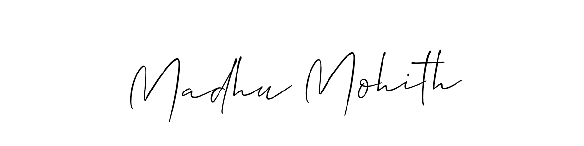 Design your own signature with our free online signature maker. With this signature software, you can create a handwritten (Allison_Script) signature for name Madhu Mohith. Madhu Mohith signature style 2 images and pictures png