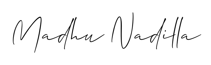 Practice writing Madhu Nadilla with the flow of Allison_Script lettering. A fantastic source of inspiration for developing your personal signature style. Madhu Nadilla signature style 2 images and pictures png