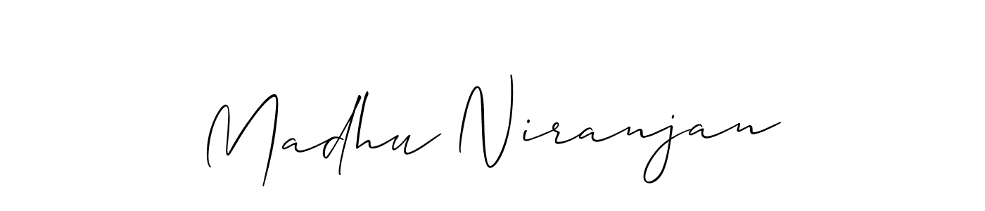 Also we have Madhu Niranjan name is the best signature style. Create professional handwritten signature collection using Allison_Script autograph style. Madhu Niranjan signature style 2 images and pictures png