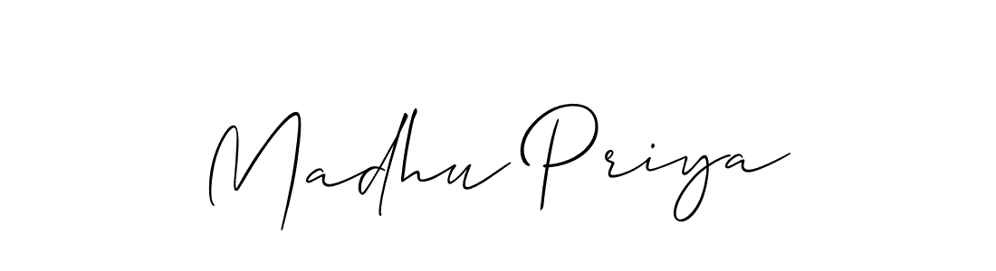 It looks lik you need a new signature style for name Madhu Priya. Design unique handwritten (Allison_Script) signature with our free signature maker in just a few clicks. Madhu Priya signature style 2 images and pictures png