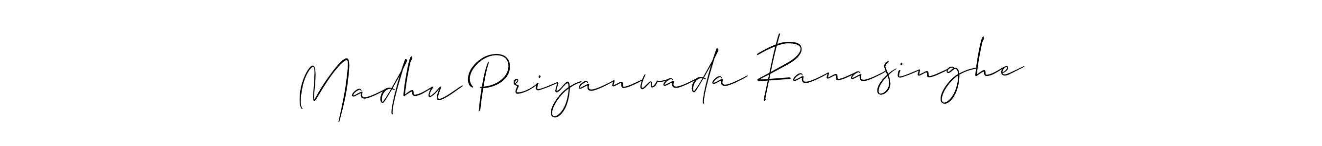 Make a beautiful signature design for name Madhu Priyanwada Ranasinghe. With this signature (Allison_Script) style, you can create a handwritten signature for free. Madhu Priyanwada Ranasinghe signature style 2 images and pictures png