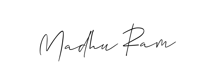 Design your own signature with our free online signature maker. With this signature software, you can create a handwritten (Allison_Script) signature for name Madhu Ram. Madhu Ram signature style 2 images and pictures png