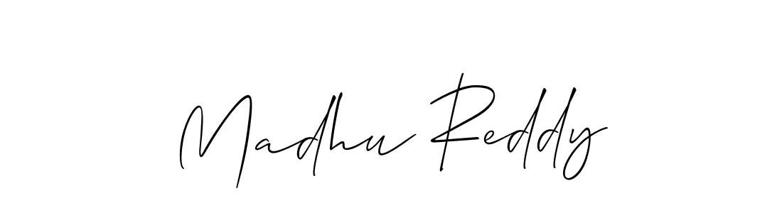 Allison_Script is a professional signature style that is perfect for those who want to add a touch of class to their signature. It is also a great choice for those who want to make their signature more unique. Get Madhu Reddy name to fancy signature for free. Madhu Reddy signature style 2 images and pictures png