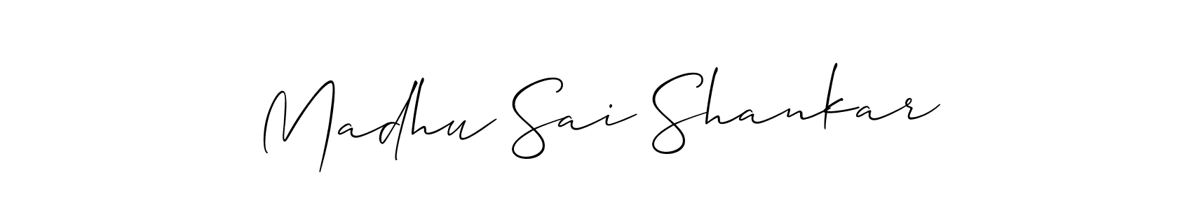 Create a beautiful signature design for name Madhu Sai Shankar. With this signature (Allison_Script) fonts, you can make a handwritten signature for free. Madhu Sai Shankar signature style 2 images and pictures png