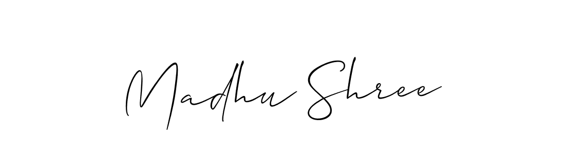 if you are searching for the best signature style for your name Madhu Shree. so please give up your signature search. here we have designed multiple signature styles  using Allison_Script. Madhu Shree signature style 2 images and pictures png