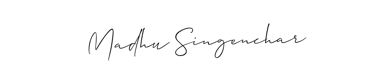 This is the best signature style for the Madhu Singenchar name. Also you like these signature font (Allison_Script). Mix name signature. Madhu Singenchar signature style 2 images and pictures png