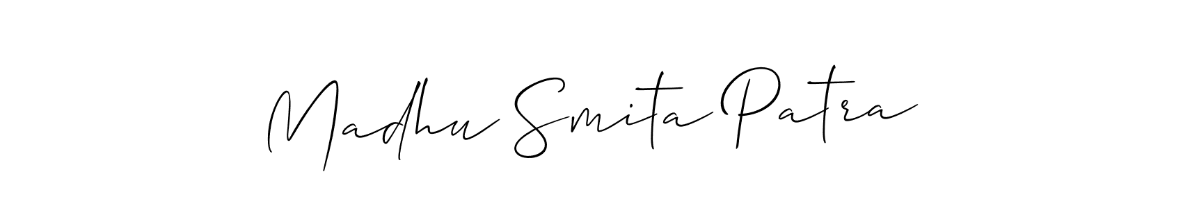 Also we have Madhu Smita Patra name is the best signature style. Create professional handwritten signature collection using Allison_Script autograph style. Madhu Smita Patra signature style 2 images and pictures png