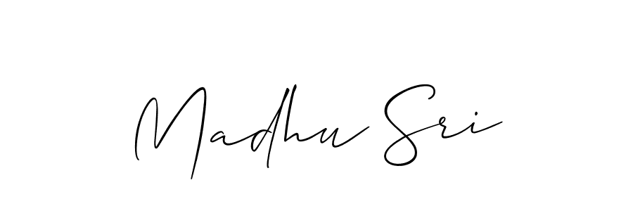 Make a beautiful signature design for name Madhu Sri. With this signature (Allison_Script) style, you can create a handwritten signature for free. Madhu Sri signature style 2 images and pictures png