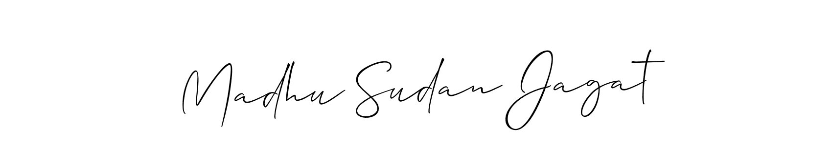 How to make Madhu Sudan Jagat signature? Allison_Script is a professional autograph style. Create handwritten signature for Madhu Sudan Jagat name. Madhu Sudan Jagat signature style 2 images and pictures png