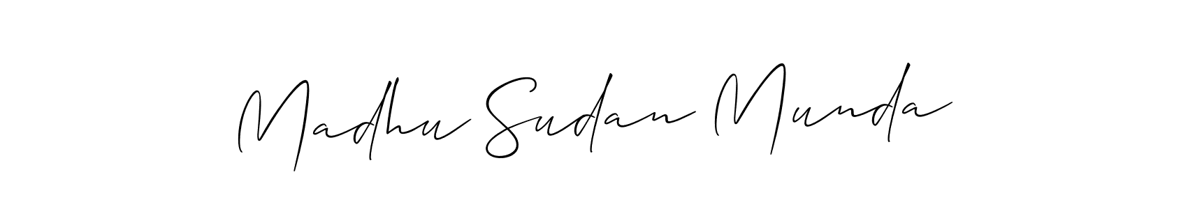 How to Draw Madhu Sudan Munda signature style? Allison_Script is a latest design signature styles for name Madhu Sudan Munda. Madhu Sudan Munda signature style 2 images and pictures png