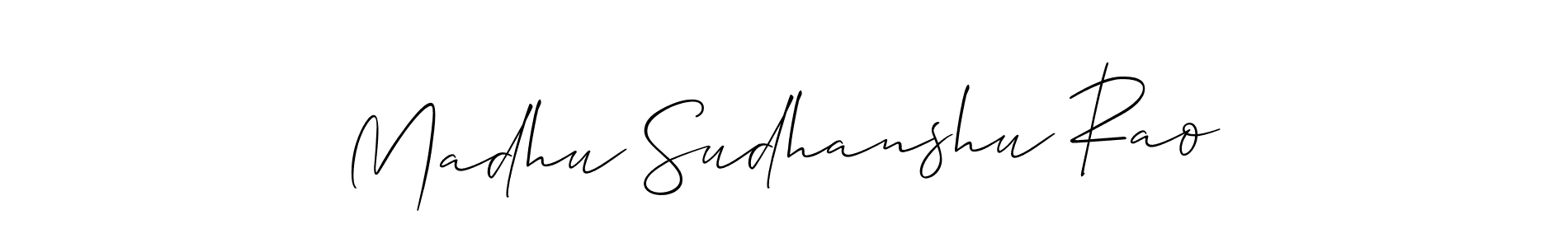 Design your own signature with our free online signature maker. With this signature software, you can create a handwritten (Allison_Script) signature for name Madhu Sudhanshu Rao. Madhu Sudhanshu Rao signature style 2 images and pictures png