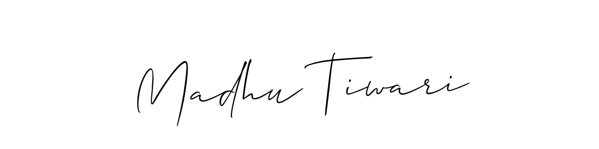 Design your own signature with our free online signature maker. With this signature software, you can create a handwritten (Allison_Script) signature for name Madhu Tiwari. Madhu Tiwari signature style 2 images and pictures png