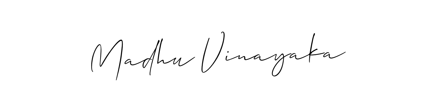 Design your own signature with our free online signature maker. With this signature software, you can create a handwritten (Allison_Script) signature for name Madhu Vinayaka. Madhu Vinayaka signature style 2 images and pictures png