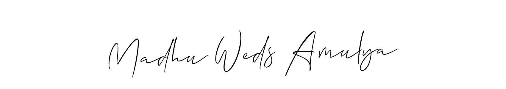 Design your own signature with our free online signature maker. With this signature software, you can create a handwritten (Allison_Script) signature for name Madhu Weds Amulya. Madhu Weds Amulya signature style 2 images and pictures png