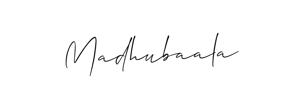 It looks lik you need a new signature style for name Madhubaala. Design unique handwritten (Allison_Script) signature with our free signature maker in just a few clicks. Madhubaala signature style 2 images and pictures png