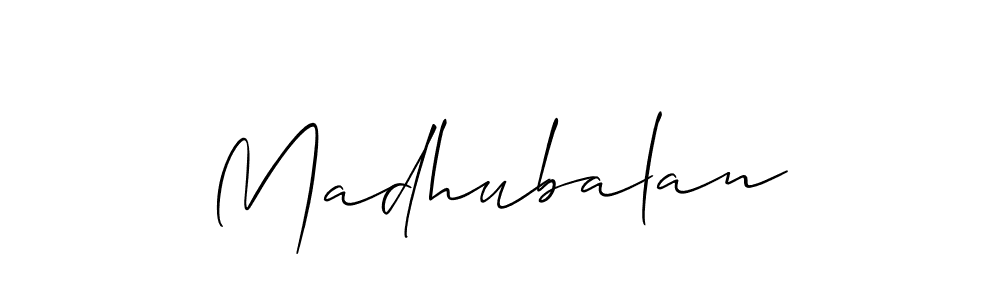 if you are searching for the best signature style for your name Madhubalan. so please give up your signature search. here we have designed multiple signature styles  using Allison_Script. Madhubalan signature style 2 images and pictures png