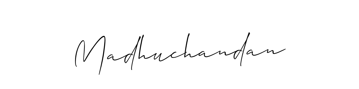 Make a beautiful signature design for name Madhuchandan. With this signature (Allison_Script) style, you can create a handwritten signature for free. Madhuchandan signature style 2 images and pictures png