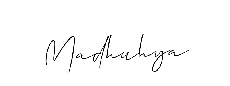 How to make Madhuhya signature? Allison_Script is a professional autograph style. Create handwritten signature for Madhuhya name. Madhuhya signature style 2 images and pictures png