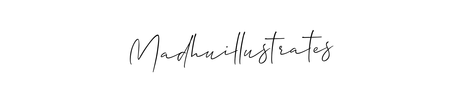 Also You can easily find your signature by using the search form. We will create Madhuillustrates name handwritten signature images for you free of cost using Allison_Script sign style. Madhuillustrates signature style 2 images and pictures png