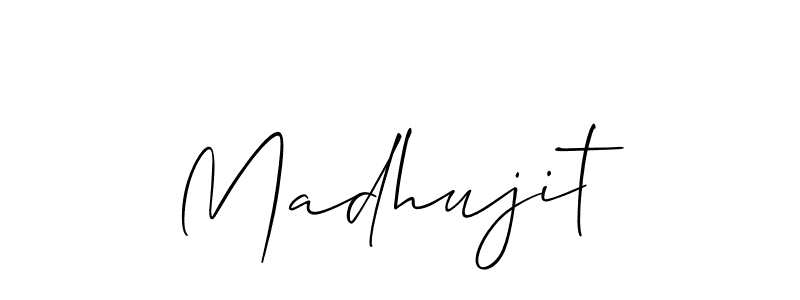 Make a beautiful signature design for name Madhujit. With this signature (Allison_Script) style, you can create a handwritten signature for free. Madhujit signature style 2 images and pictures png