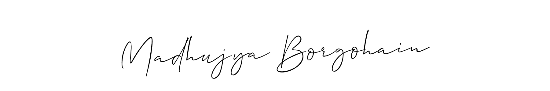 How to Draw Madhujya Borgohain signature style? Allison_Script is a latest design signature styles for name Madhujya Borgohain. Madhujya Borgohain signature style 2 images and pictures png