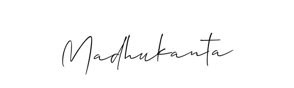 Make a beautiful signature design for name Madhukanta. With this signature (Allison_Script) style, you can create a handwritten signature for free. Madhukanta signature style 2 images and pictures png