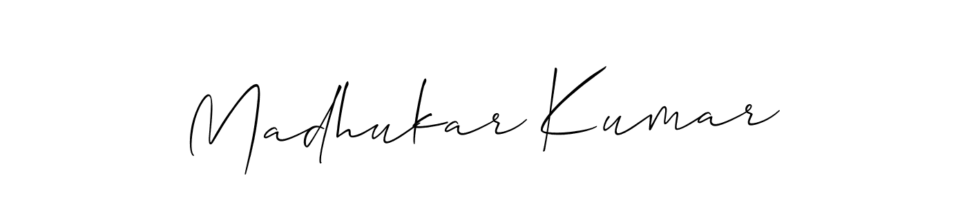 if you are searching for the best signature style for your name Madhukar Kumar. so please give up your signature search. here we have designed multiple signature styles  using Allison_Script. Madhukar Kumar signature style 2 images and pictures png